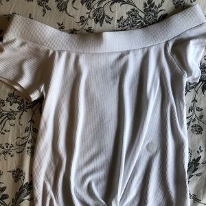 White off the shoulder crop top